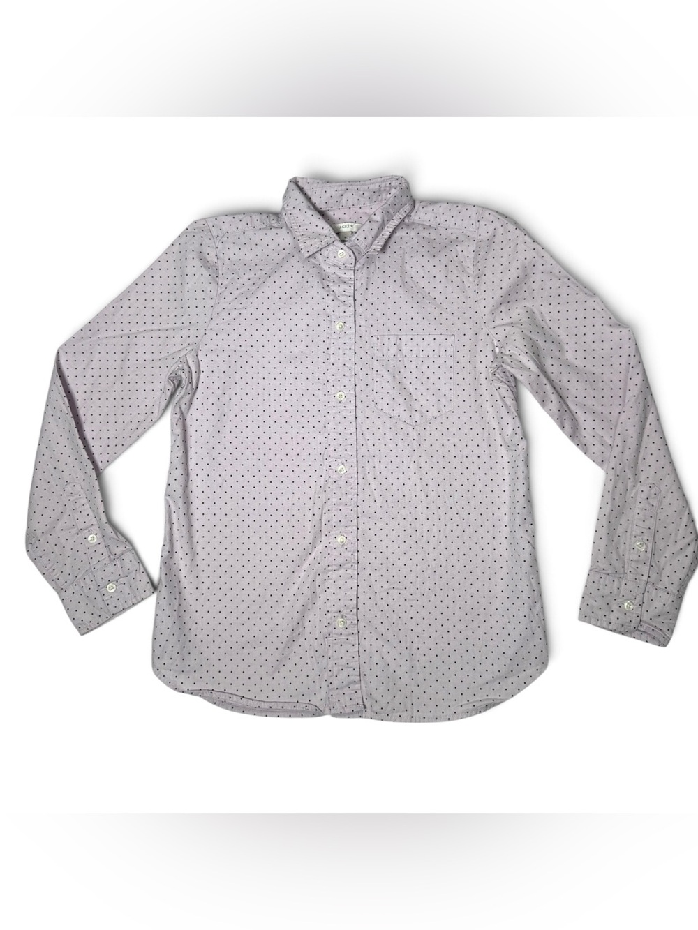 J.Crew Women's Light Purple Polka Dot Button-Down Shirt- size 0